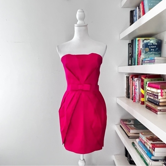 Cache fushia pink strapless dress size M/L - Picture 1 of 15
